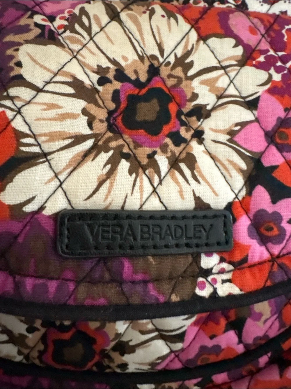Vera Bradley Floral Quilted Crossbody in Purple, Pink & Brown